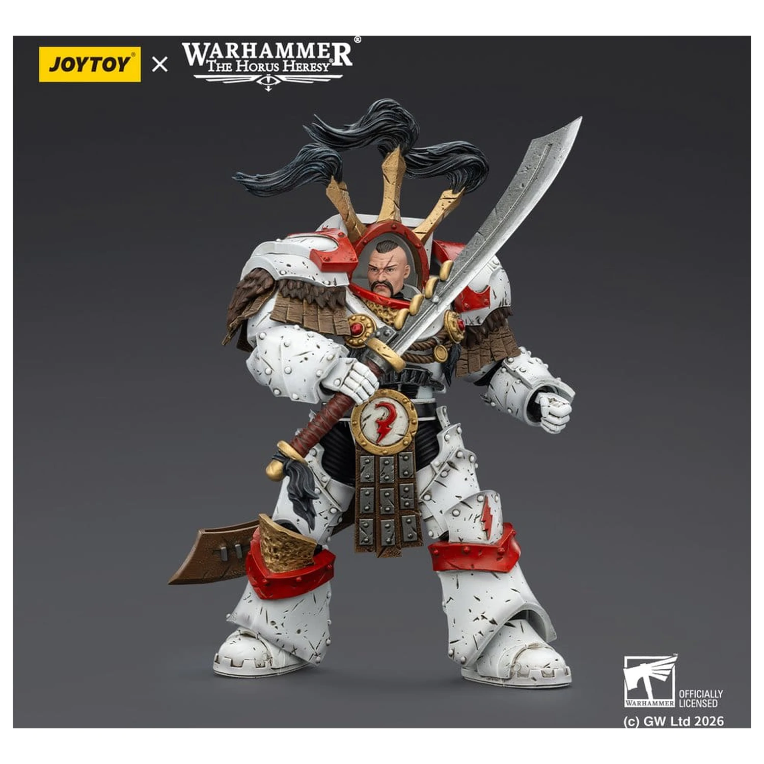 Warhammer 40,000 Action Figure White Scars Legion Praetor in Cataphractii Terminator Armour with Cyber Hawk Chogorian sword and combi-melta 14 cm product photo