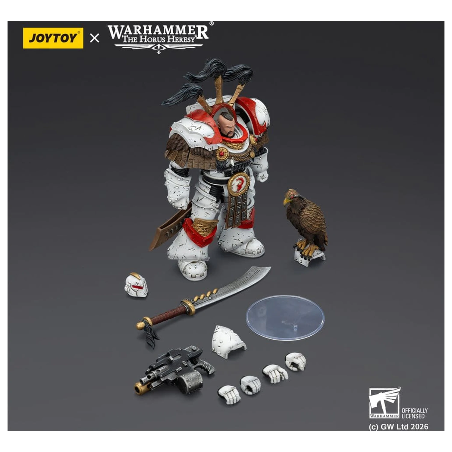 Warhammer 40,000 Action Figure White Scars Legion Praetor in Cataphractii Terminator Armour with Cyber Hawk Chogorian sword and combi-melta 14 cm product photo
