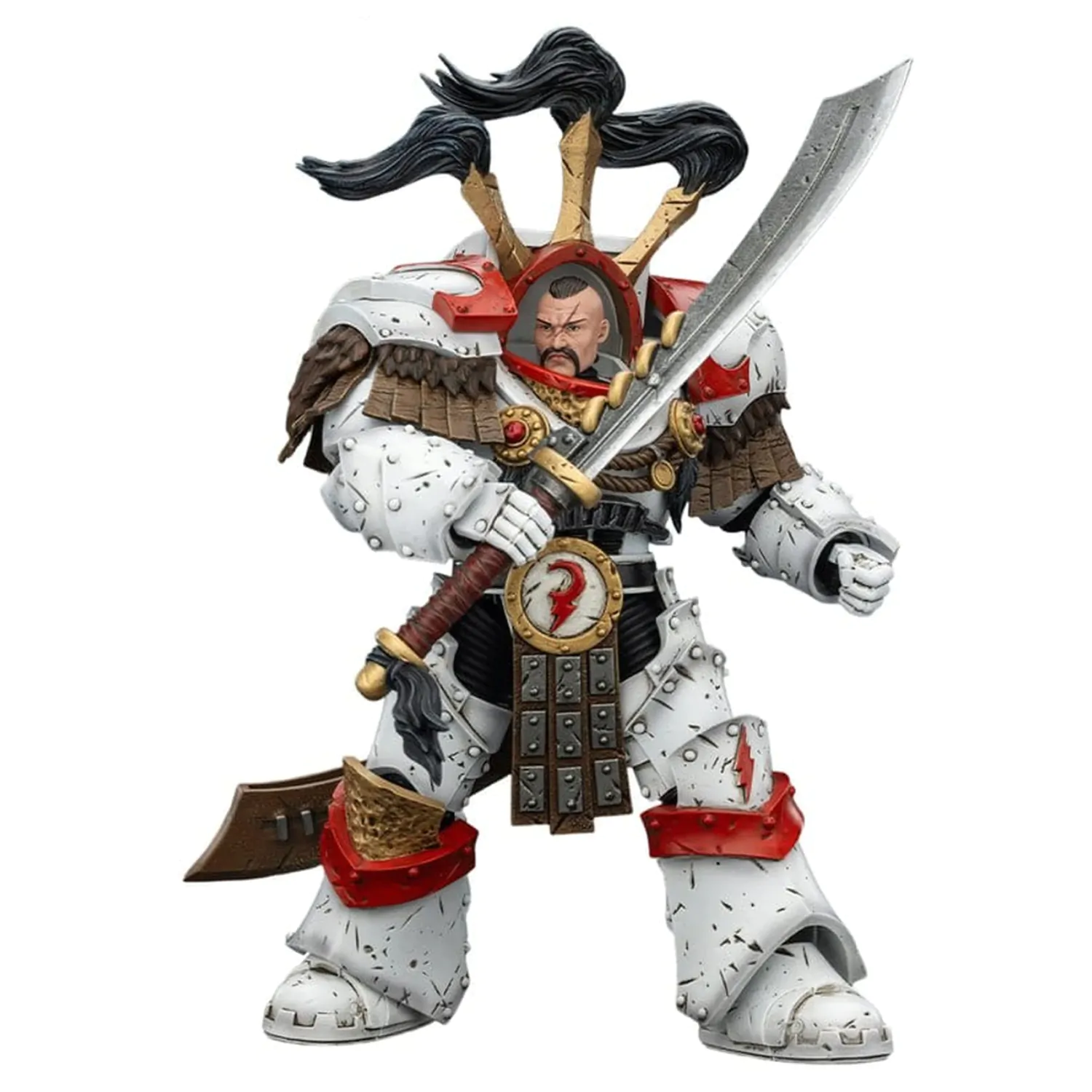Warhammer 40,000 Action Figure White Scars Legion Praetor in Cataphractii Terminator Armour with Cyber Hawk Chogorian sword and combi-melta 14 cm product photo