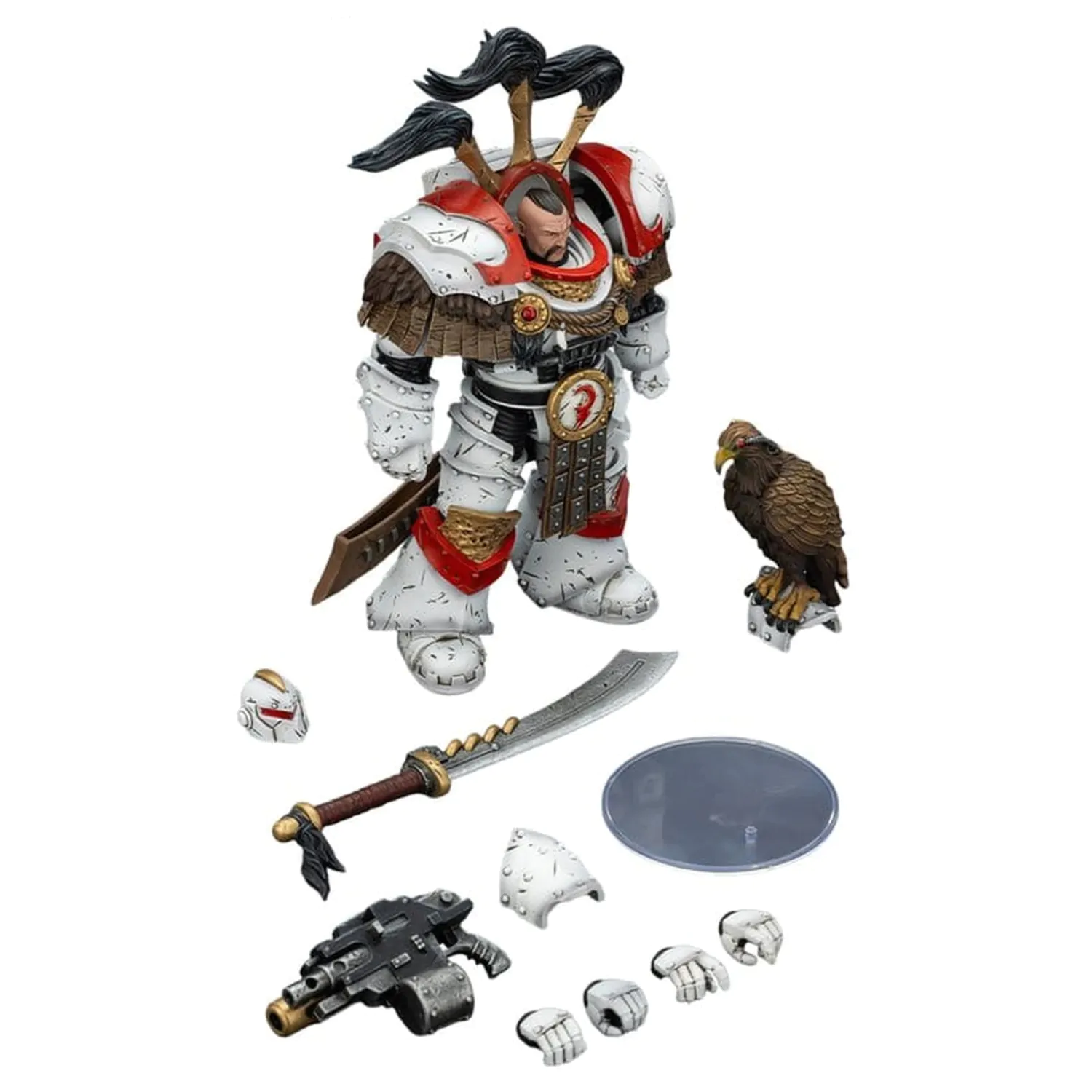 Warhammer 40,000 Action Figure White Scars Legion Praetor in Cataphractii Terminator Armour with Cyber Hawk Chogorian sword and combi-melta 14 cm product photo