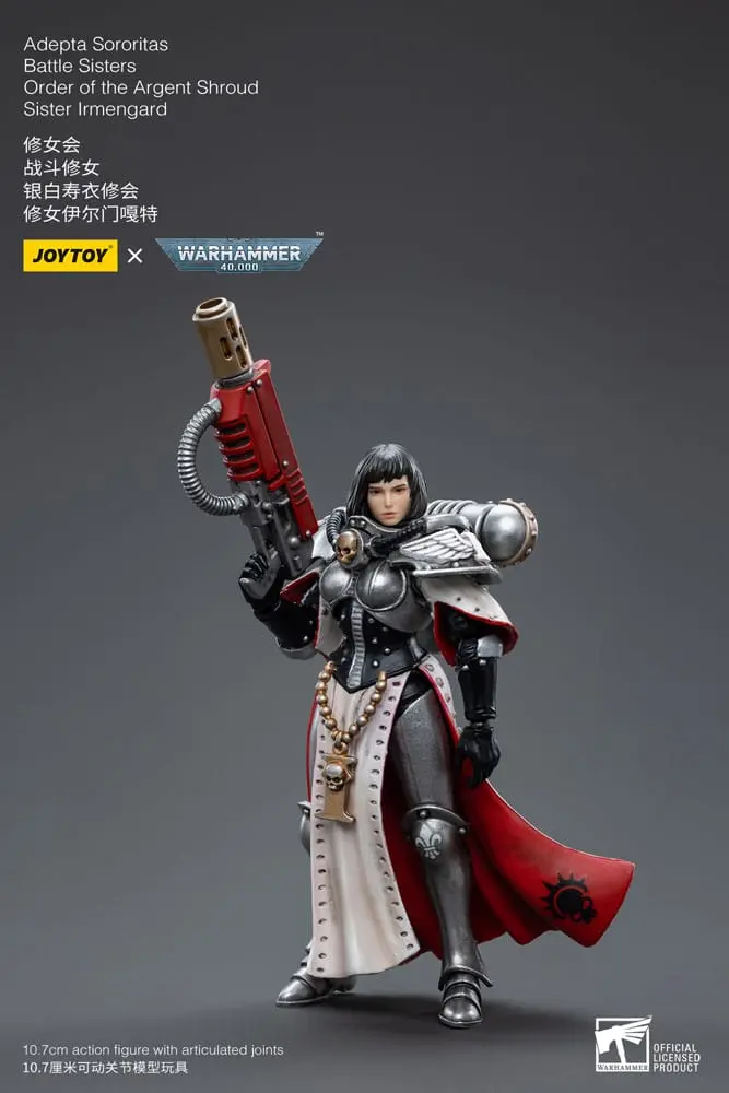 Warhammer 40k Action Figure 1/18 Adepta Sororitas Battle Sisters Order of the Argent Shroud Sister Irmengard 11 cm product photo