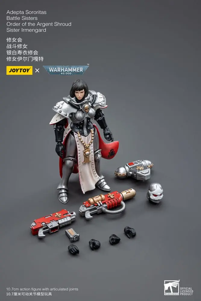 Warhammer 40k Action Figure 1/18 Adepta Sororitas Battle Sisters Order of the Argent Shroud Sister Irmengard 11 cm product photo