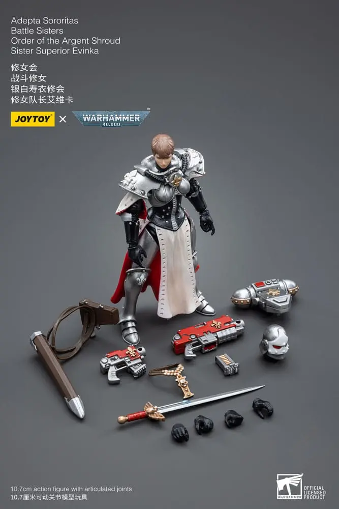 Warhammer 40k Action Figure 1/18 Adepta Sororitas Battle Sisters Order of the Argent Shroud Sister Superior Evinka 11 cm product photo