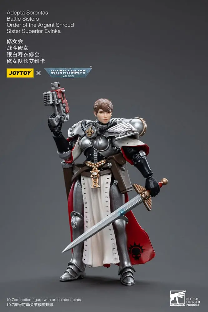 Warhammer 40k Action Figure 1/18 Adepta Sororitas Battle Sisters Order of the Argent Shroud Sister Superior Evinka 11 cm product photo