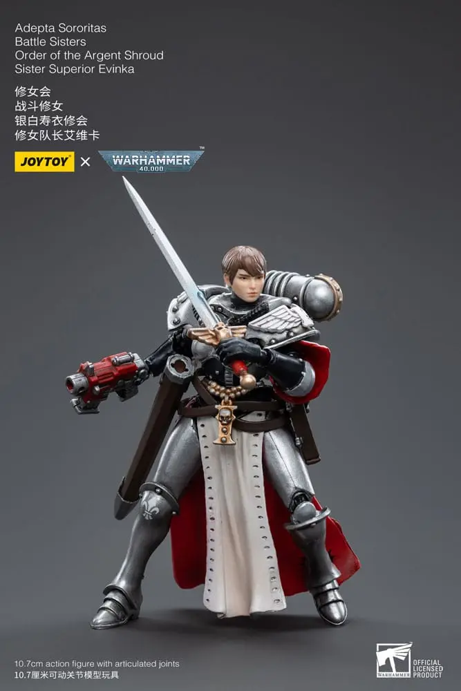 Warhammer 40k Action Figure 1/18 Adepta Sororitas Battle Sisters Order of the Argent Shroud Sister Superior Evinka 11 cm product photo
