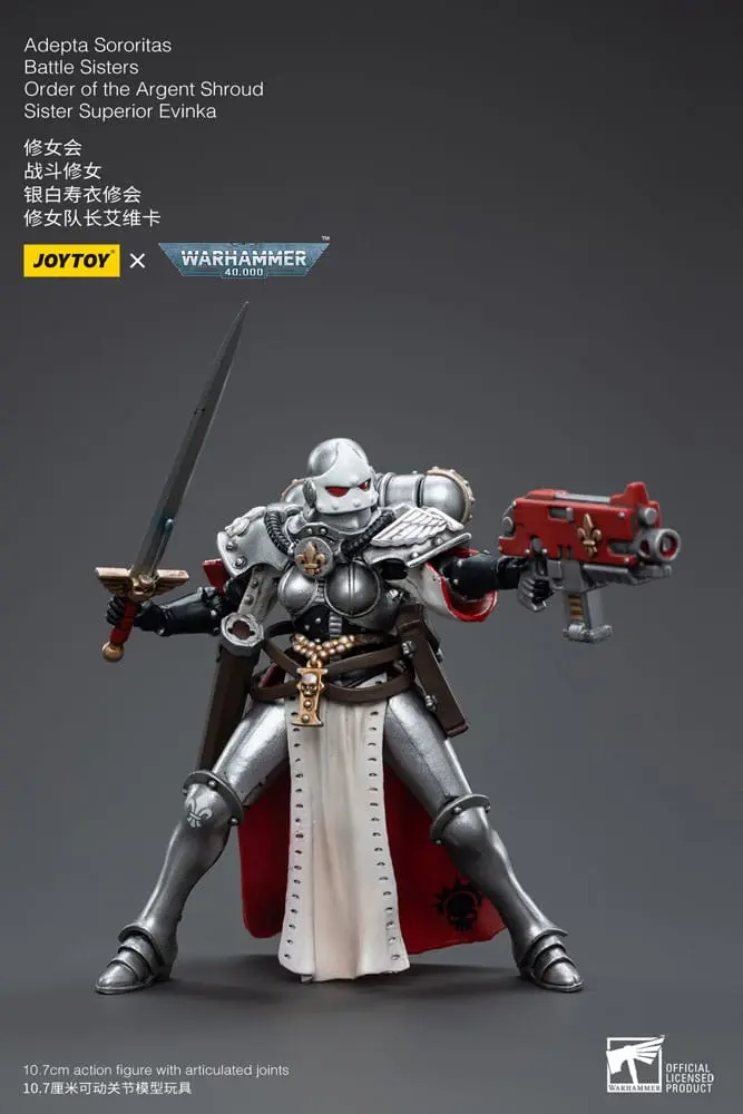 Warhammer 40k Action Figure 1/18 Adepta Sororitas Battle Sisters Order of the Argent Shroud Sister Superior Evinka 11 cm product photo