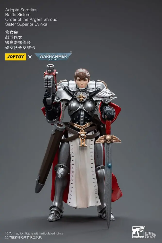 Warhammer 40k Action Figure 1/18 Adepta Sororitas Battle Sisters Order of the Argent Shroud Sister Superior Evinka 11 cm product photo