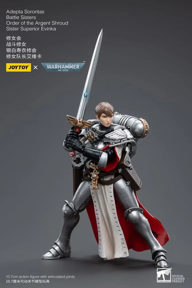 Warhammer 40k Action Figure 1/18 Adepta Sororitas Battle Sisters Order of the Argent Shroud Sister Superior Evinka 11 cm product photo
