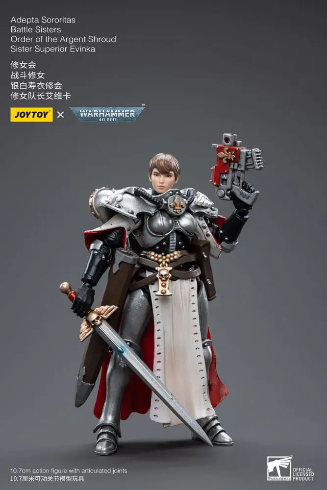 Warhammer 40k Action Figure 1/18 Adepta Sororitas Battle Sisters Order of the Argent Shroud Sister Superior Evinka 11 cm product photo