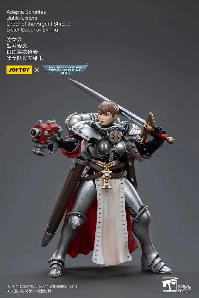 Warhammer 40k Action Figure 1/18 Adepta Sororitas Battle Sisters Order of the Argent Shroud Sister Superior Evinka 11 cm product photo
