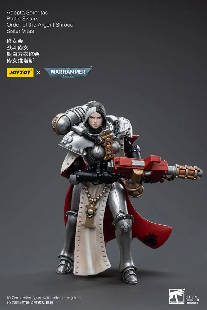 Warhammer 40k Action Figure 1/18 Adepta Sororitas Battle Sisters Order of the Argent Shroud Sister Vitas 11 cm product photo