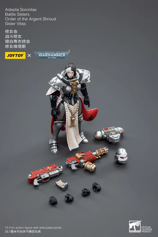 Warhammer 40k Action Figure 1/18 Adepta Sororitas Battle Sisters Order of the Argent Shroud Sister Vitas 11 cm product photo