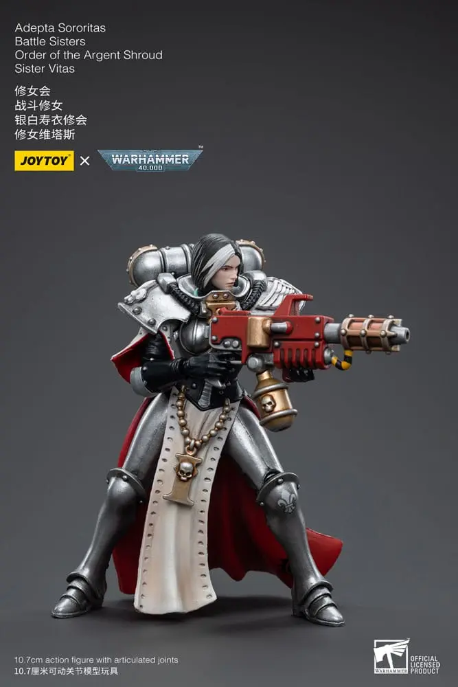 Warhammer 40k Action Figure 1/18 Adepta Sororitas Battle Sisters Order of the Argent Shroud Sister Vitas 11 cm product photo