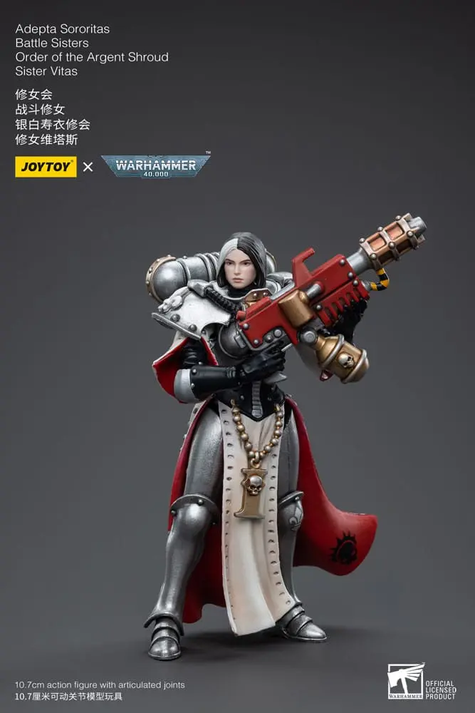 Warhammer 40k Action Figure 1/18 Adepta Sororitas Battle Sisters Order of the Argent Shroud Sister Vitas 11 cm product photo