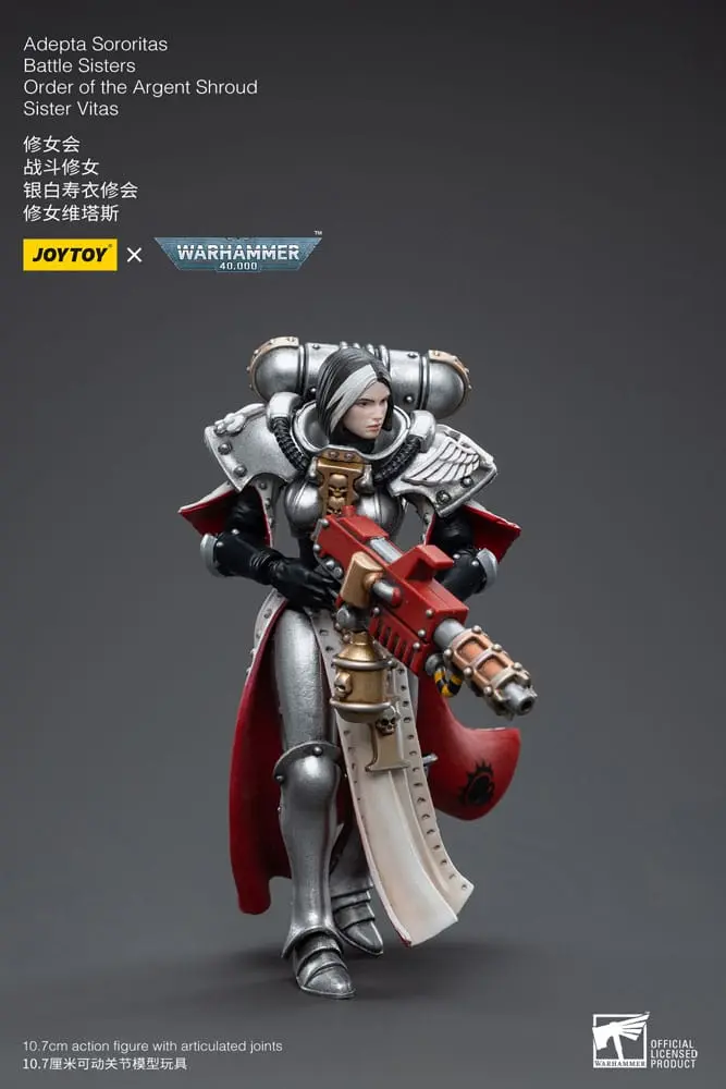 Warhammer 40k Action Figure 1/18 Adepta Sororitas Battle Sisters Order of the Argent Shroud Sister Vitas 11 cm product photo