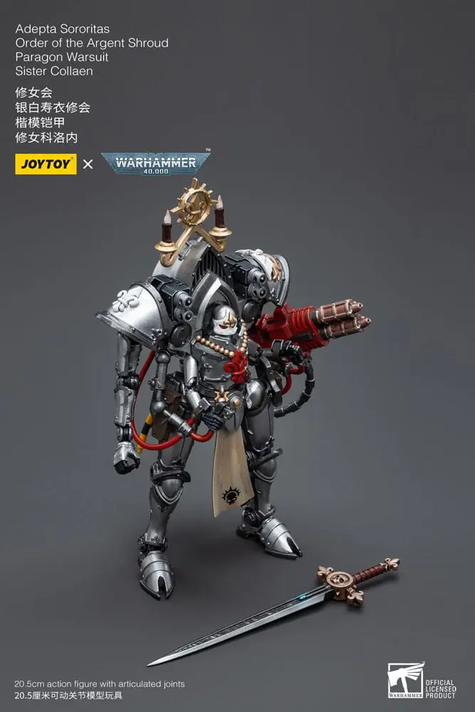 Warhammer 40k Action Figure 1/18 Adepta Sororitas Order of the Argent Shroud Paragon Warsuit Sister Collaen 21 cm product photo