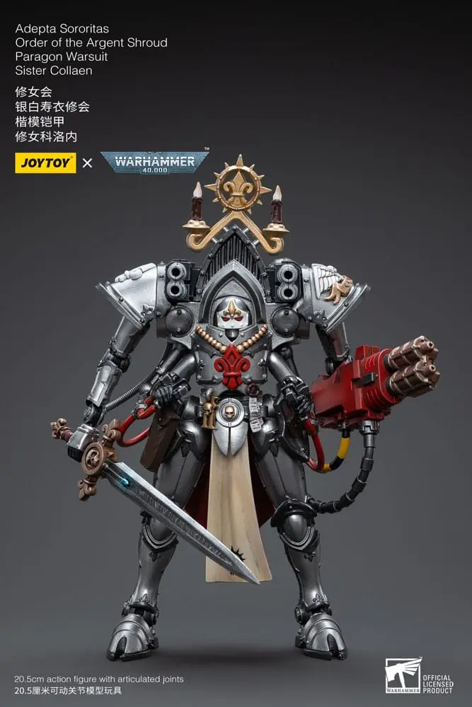 Warhammer 40k Action Figure 1/18 Adepta Sororitas Order of the Argent Shroud Paragon Warsuit Sister Collaen 21 cm product photo