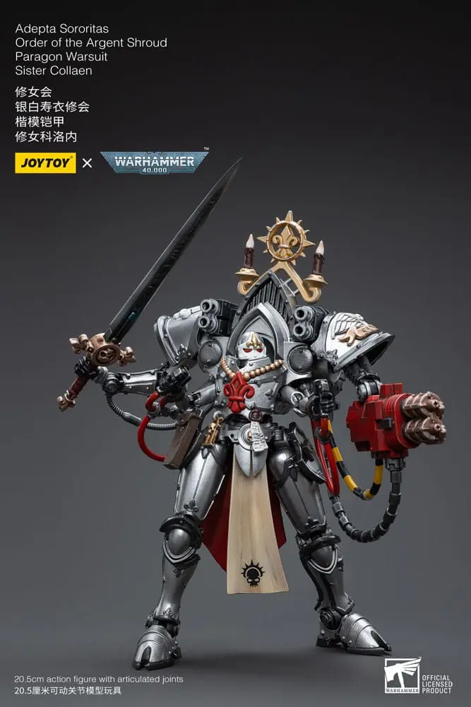 Warhammer 40k Action Figure 1/18 Adepta Sororitas Order of the Argent Shroud Paragon Warsuit Sister Collaen 21 cm product photo