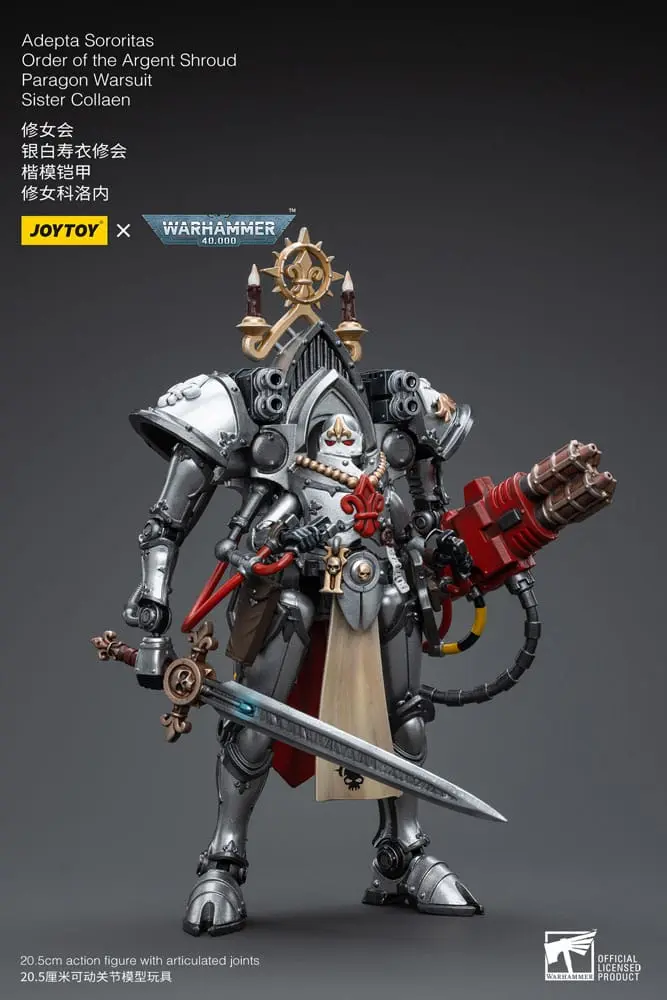 Warhammer 40k Action Figure 1/18 Adepta Sororitas Order of the Argent Shroud Paragon Warsuit Sister Collaen 21 cm product photo