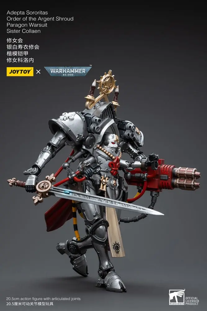 Warhammer 40k Action Figure 1/18 Adepta Sororitas Order of the Argent Shroud Paragon Warsuit Sister Collaen 21 cm product photo