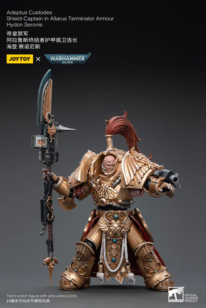 Warhammer 40k Action Figure 1/18 Adeptus Custodes Shield-Captain in Allarus Terminator Armour Hydon Seronis 14 cm product photo