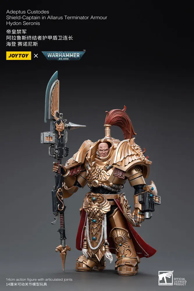 Warhammer 40k Action Figure 1/18 Adeptus Custodes Shield-Captain in Allarus Terminator Armour Hydon Seronis 14 cm product photo