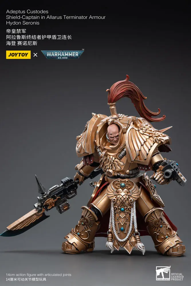 Warhammer 40k Action Figure 1/18 Adeptus Custodes Shield-Captain in Allarus Terminator Armour Hydon Seronis 14 cm product photo