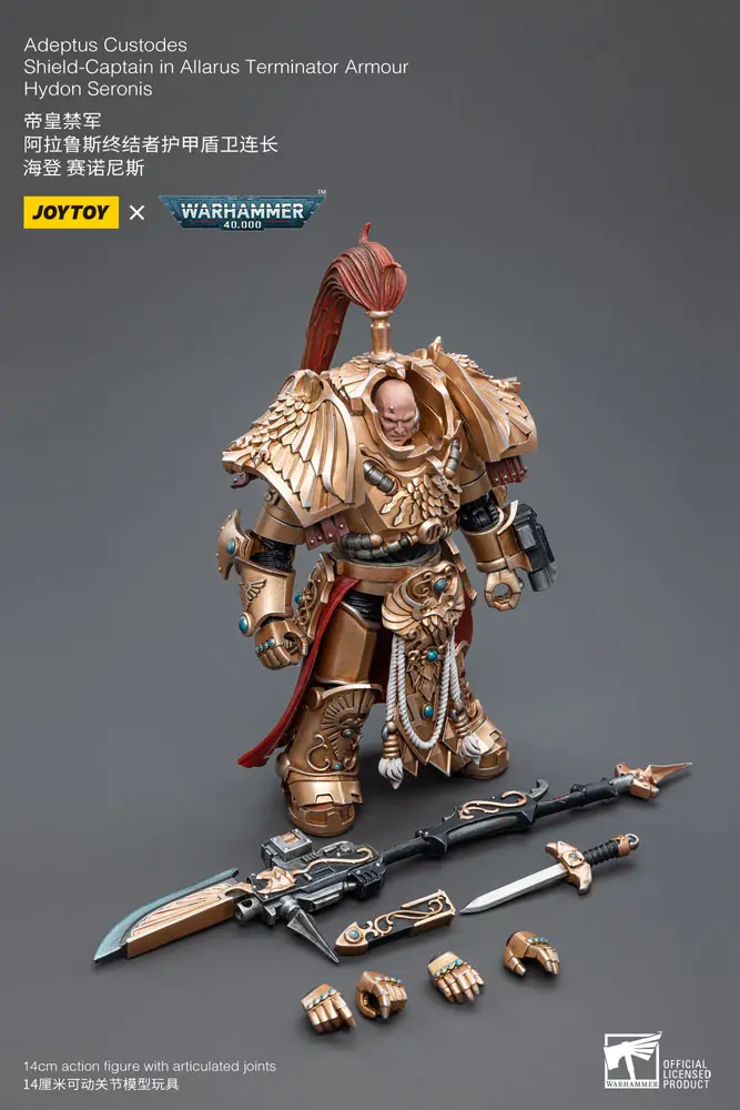 Warhammer 40k Action Figure 1/18 Adeptus Custodes Shield-Captain in Allarus Terminator Armour Hydon Seronis 14 cm product photo