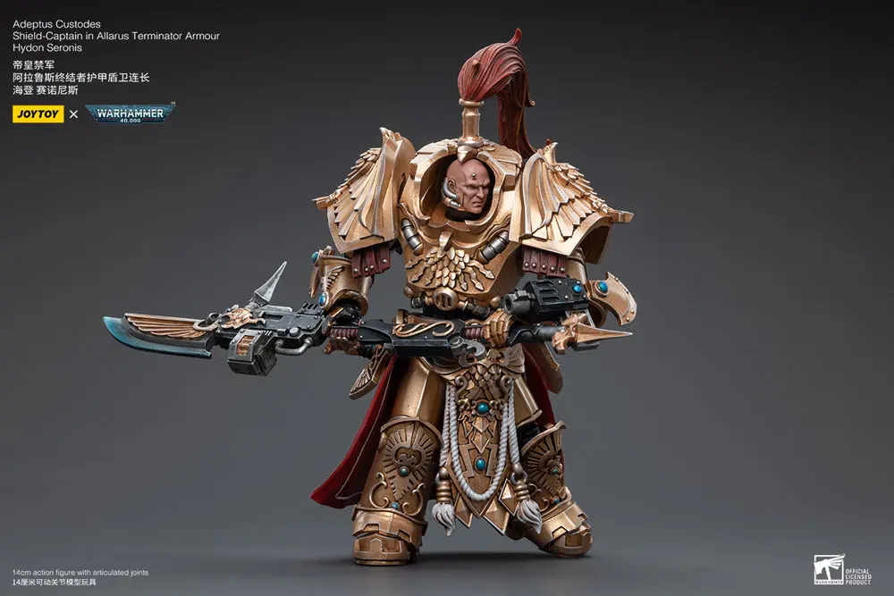 Warhammer 40k Action Figure 1/18 Adeptus Custodes Shield-Captain in Allarus Terminator Armour Hydon Seronis 14 cm product photo