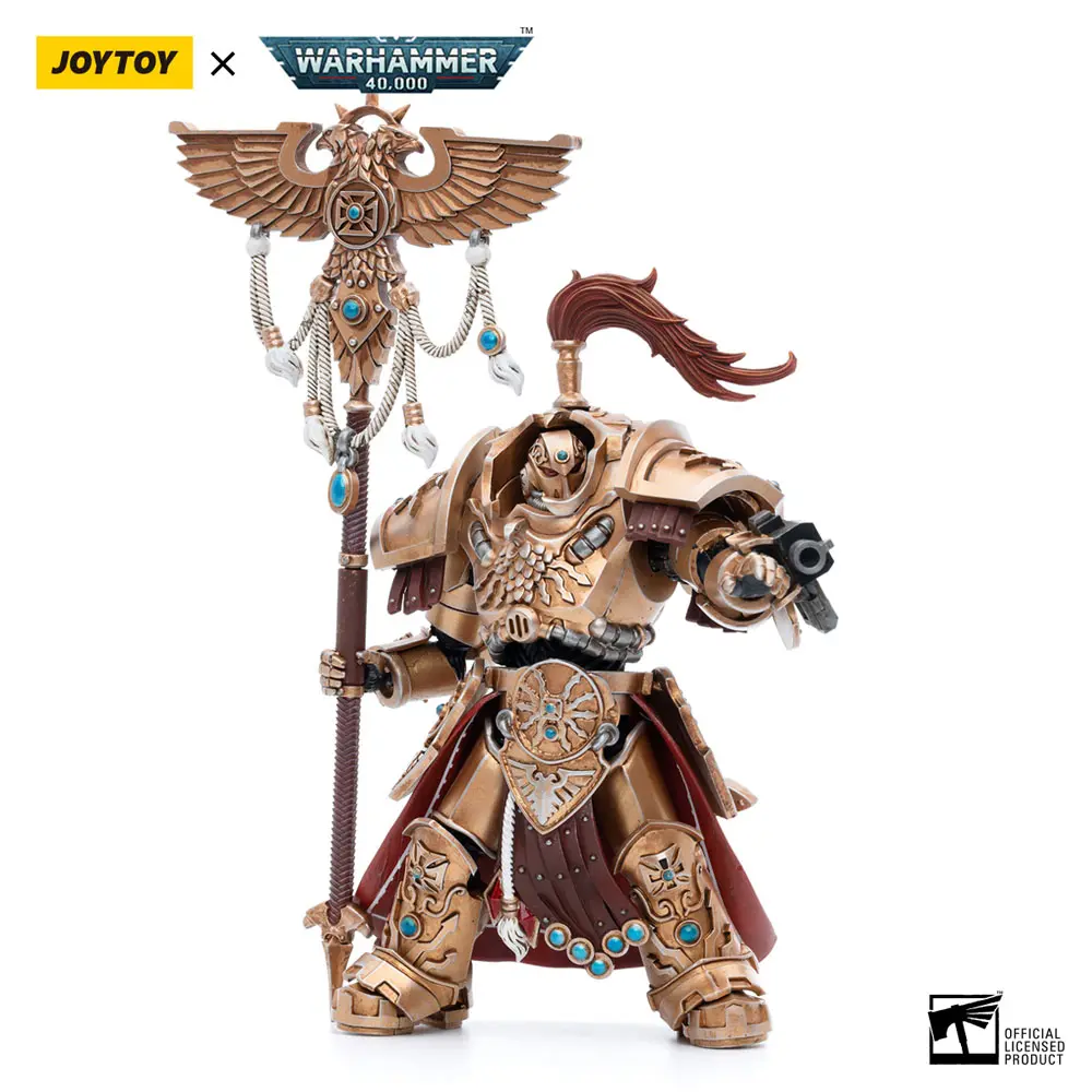 Warhammer 40k Action Figure 1/18 Adeptus Custodes Vexilus Praetor in Allarus Terminator Armour Phelam Tolguror 14 cm product photo