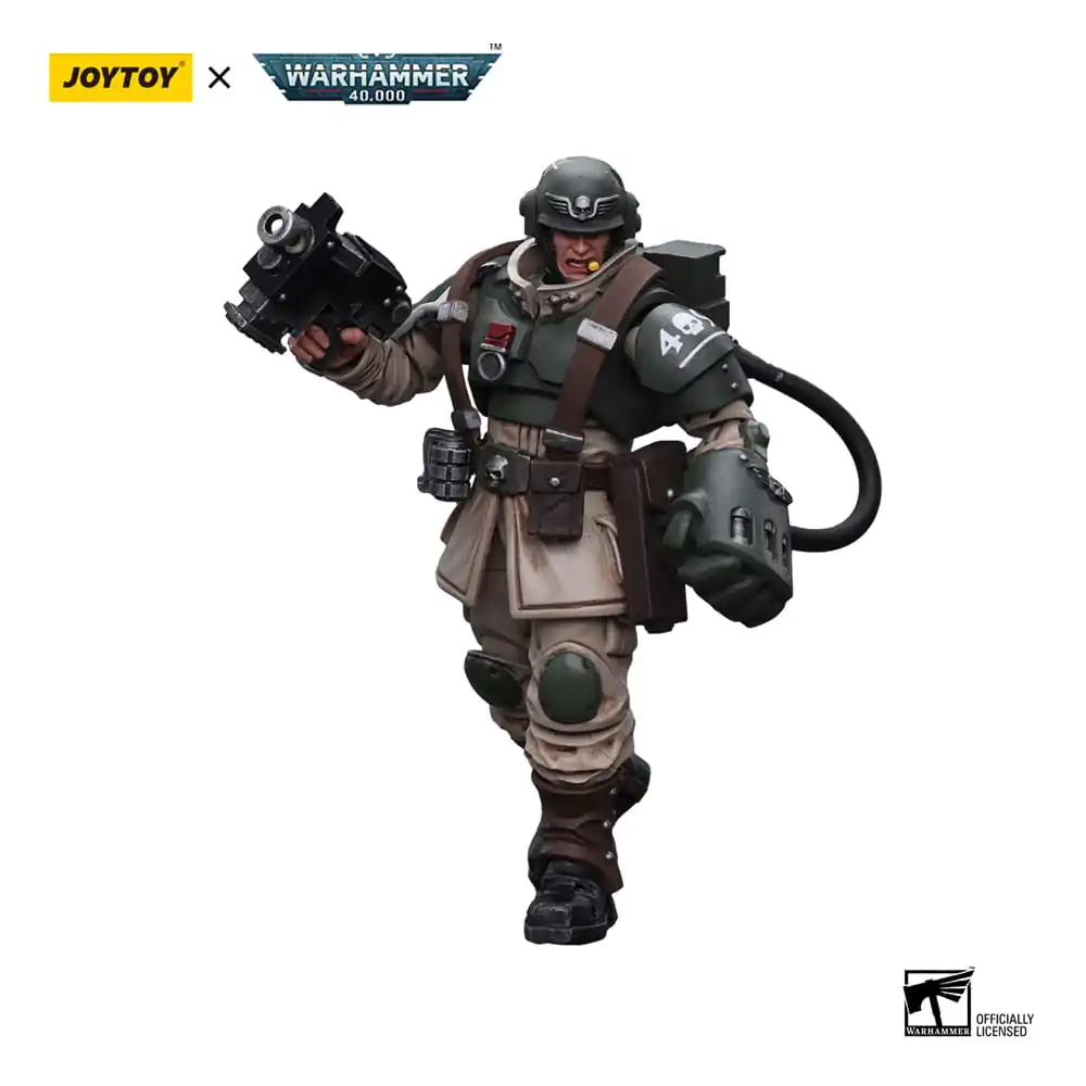 Warhammer 40k Action Figure 1/18 Astra Militarum Cadian Command Squad Veteran Sergeant with Power Fist 12 cm termékfotó