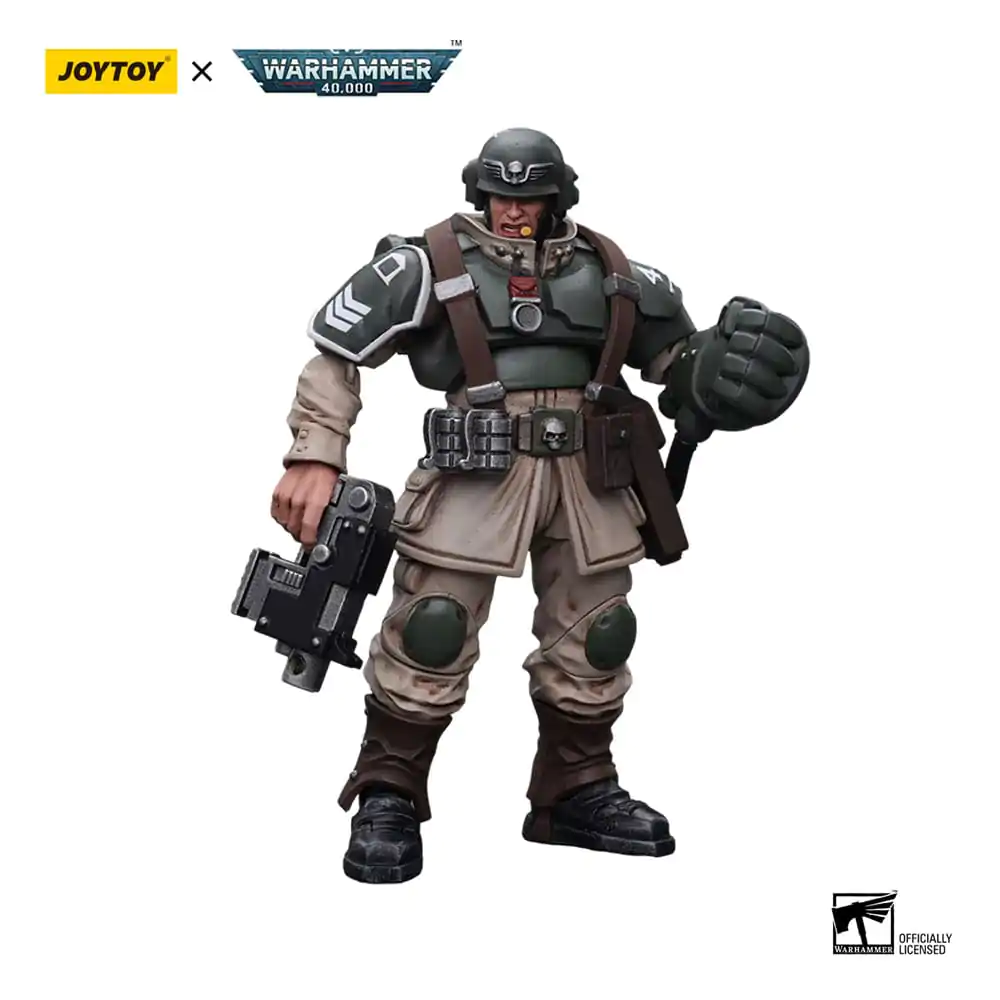 Warhammer 40k Action Figure 1/18 Astra Militarum Cadian Command Squad Veteran Sergeant with Power Fist 12 cm termékfotó