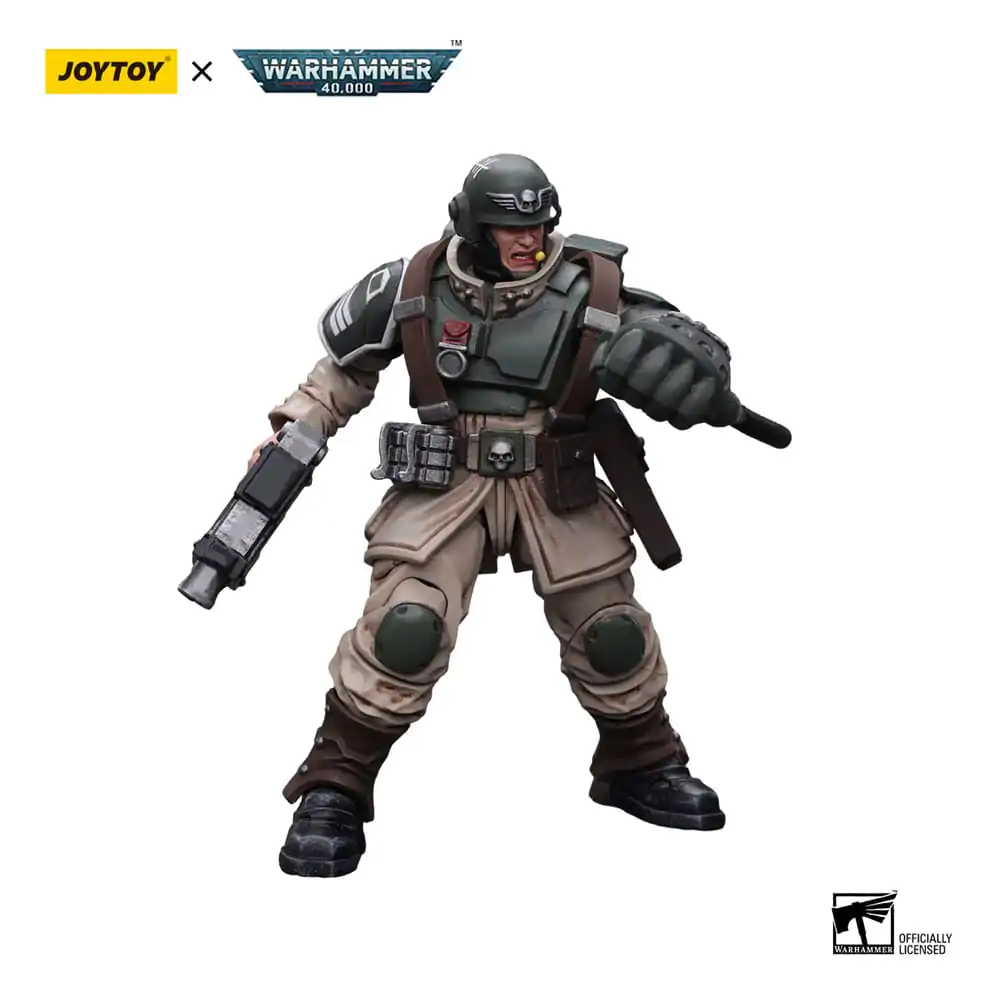 Warhammer 40k Action Figure 1/18 Astra Militarum Cadian Command Squad Veteran Sergeant with Power Fist 12 cm termékfotó