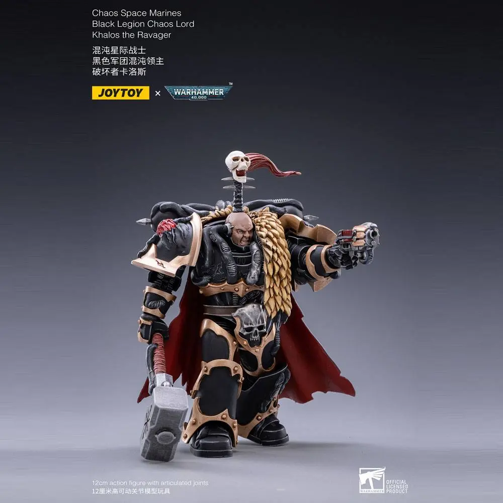Warhammer 40k Action Figure 1/18 Black Legion Chaos Lord Khalos the Ravager 16 cm product photo