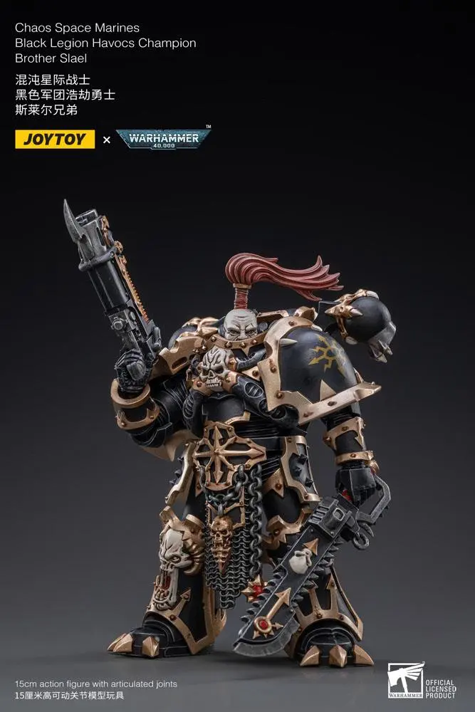 Warhammer 40k Action Figure 1/18 Black Legion Havocs Champion Brother Slael 15 cm product photo