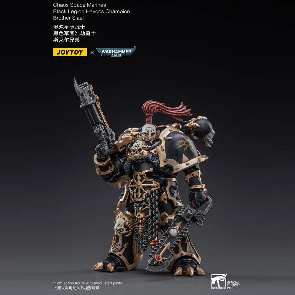 Warhammer 40k Action Figure 1/18 Black Legion Havocs Champion Brother Slael 15 cm product photo
