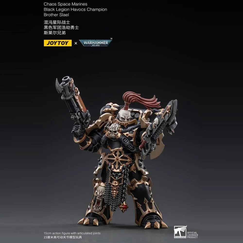 Warhammer 40k Action Figure 1/18 Black Legion Havocs Champion Brother Slael 15 cm product photo