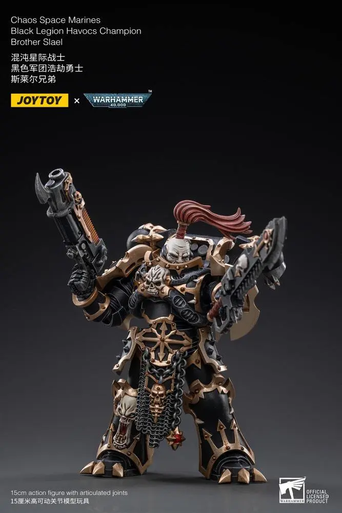 Warhammer 40k Action Figure 1/18 Black Legion Havocs Champion Brother Slael 15 cm product photo