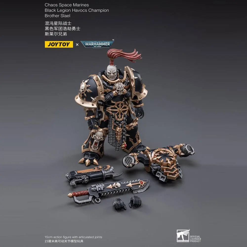 Warhammer 40k Action Figure 1/18 Black Legion Havocs Champion Brother Slael 15 cm product photo