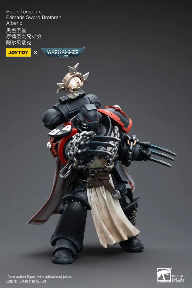 Warhammer 40k Action Figure 1/18 Black Templars Primaris Sword Brethren Alberic 12 cm product photo
