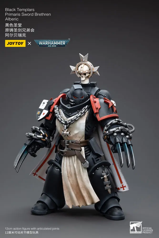 Warhammer 40k Action Figure 1/18 Black Templars Primaris Sword Brethren Alberic 12 cm product photo
