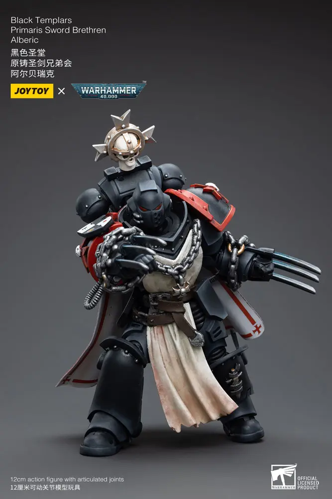 Warhammer 40k Action Figure 1/18 Black Templars Primaris Sword Brethren Alberic 12 cm product photo