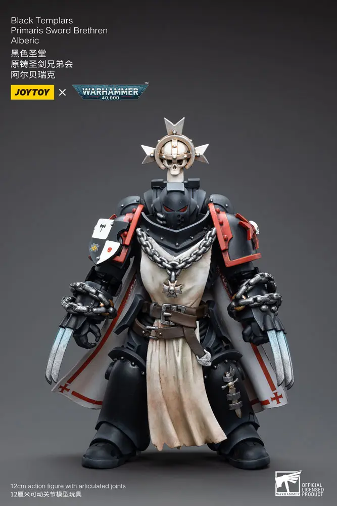 Warhammer 40k Action Figure 1/18 Black Templars Primaris Sword Brethren Alberic 12 cm product photo