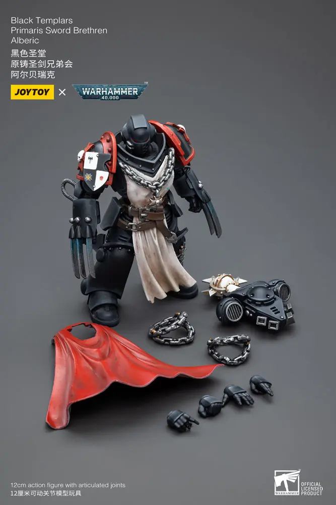 Warhammer 40k Action Figure 1/18 Black Templars Primaris Sword Brethren Alberic 12 cm product photo