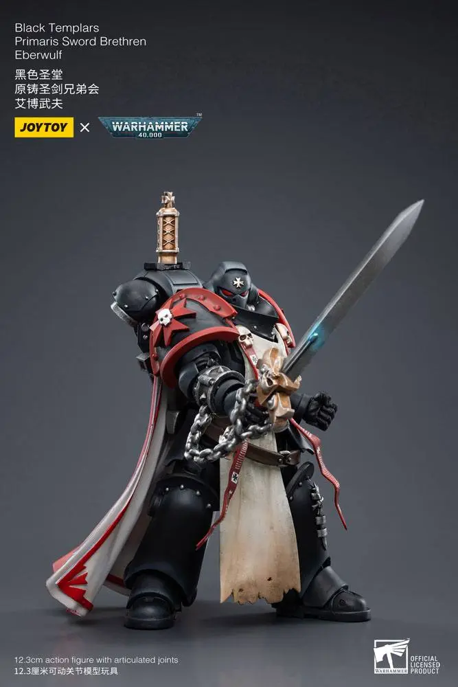 Warhammer 40k Action Figure 1/18 Black Templars Primaris Sword Brethren Eberwulf 12 cm product photo