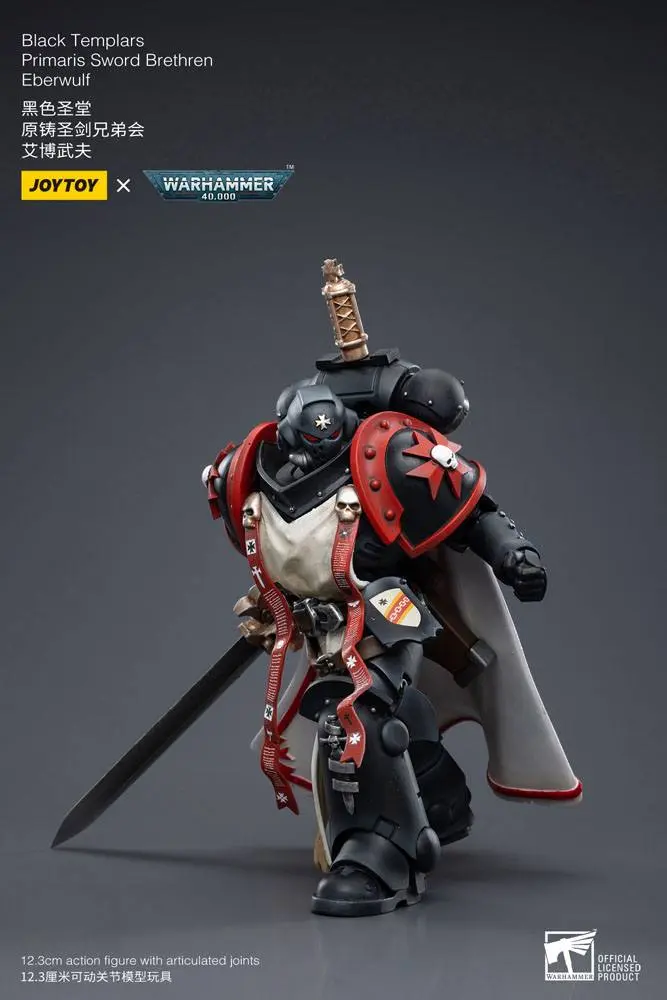Warhammer 40k Action Figure 1/18 Black Templars Primaris Sword Brethren Eberwulf 12 cm product photo