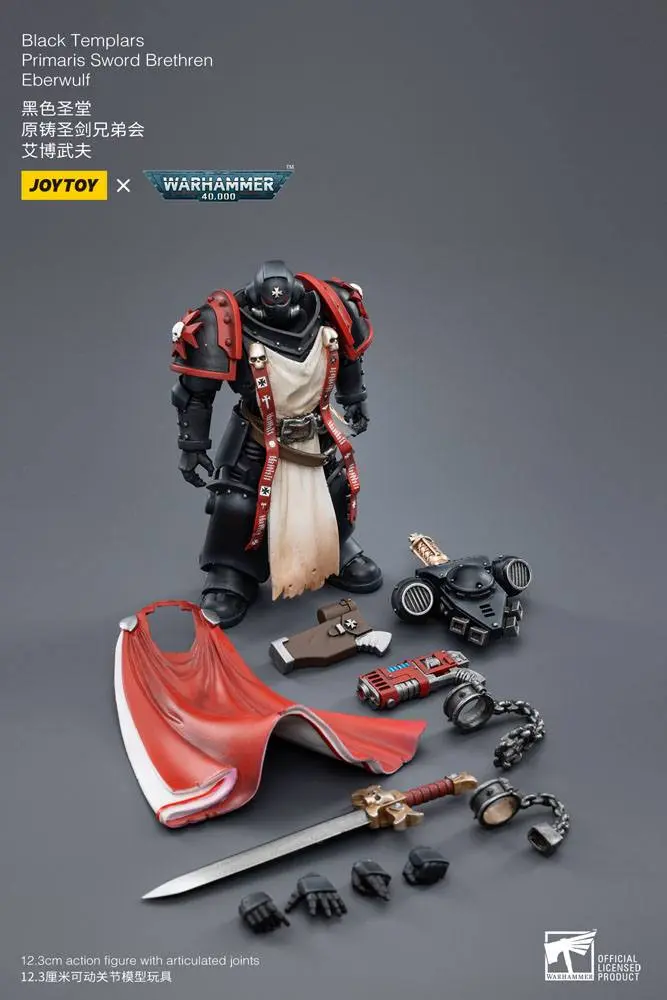 Warhammer 40k Action Figure 1/18 Black Templars Primaris Sword Brethren Eberwulf 12 cm product photo