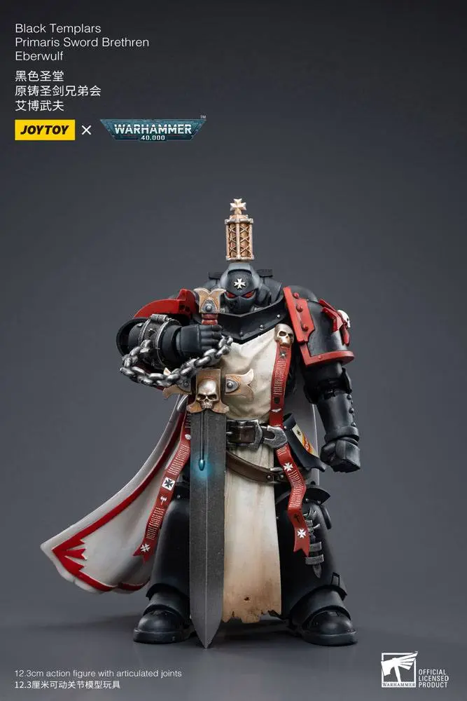 Warhammer 40k Action Figure 1/18 Black Templars Primaris Sword Brethren Eberwulf 12 cm product photo