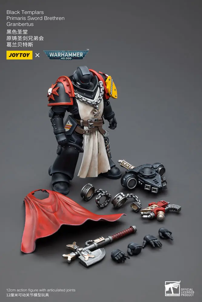 Warhammer 40k Action Figure 1/18 Black Templars Primaris Sword Brethren Granbertus 12 cm product photo