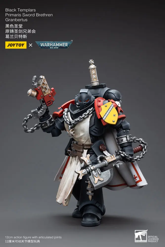 Warhammer 40k Action Figure 1/18 Black Templars Primaris Sword Brethren Granbertus 12 cm product photo